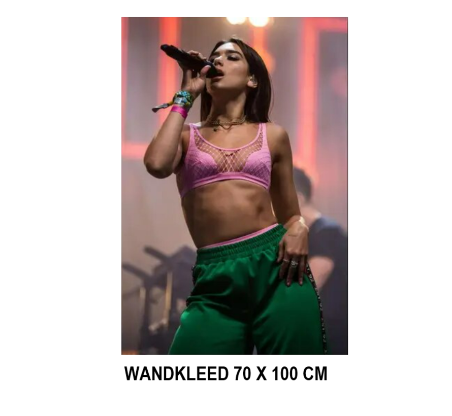 Allernieuwste.nl® Dua Lipa Wandkleed Wandtapijt Wanddecoratie Muurkleed Tapestry - Muziek - Kleur - 70 x 100 cm