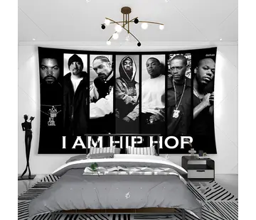Allernieuwste.nl Wandkleed HipHop Rappers Ice Cube, Snoop Dogg, 2Pac - 100 x 150 cm