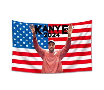 Allernieuwste.nl Wandkleed Kanye 2024 Amerikaanse Vlag - 70 x 100 cm