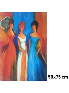 Allernieuwste.nl Canvas Schilderij Drie Dames Modern Abstract - 50 x75 cm