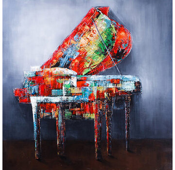 Allernieuwste.nl Canvas Schilderij Moderne Graffiti Piano - 60 x 60 cm