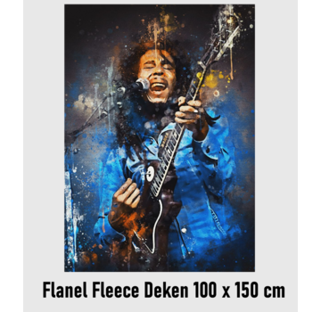 Allernieuwste.nl Bob Marley on Tour Flanel Fleece Plaid Deken - 100 x 150 cm