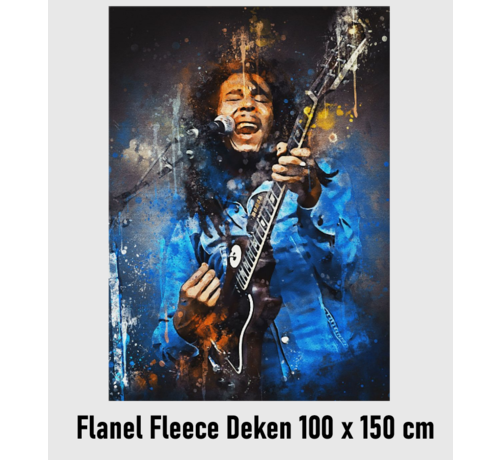 Allernieuwste.nl Allernieuwste.nl® Bob Marley on Tour Flanel Fleece Plaid Deken - Superzachte Flanellen Pluche Deken Flannel - Muziek - Kleur - 100 x 150 cm