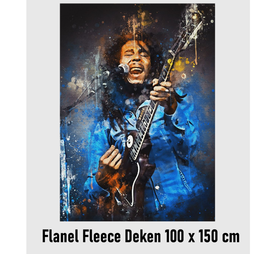 Allernieuwste.nl® Bob Marley on Tour Flanel Fleece Plaid Deken - Superzachte Flanellen Pluche Deken Flannel - Muziek - Kleur - 100 x 150 cm