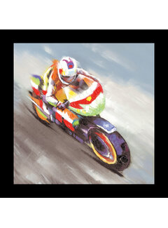 Allernieuwste.nl Canvas Schilderij Motorracer Abstract Motorsport - 60 x 60 cm