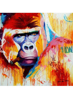 Allernieuwste.nl Canvas Schilderij Gorilla Aap Grafitti Pop Art - 50 x 50 cm