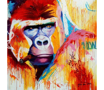 Allernieuwste.nl Canvas Schilderij Gorilla Aap Grafitti Pop Art - 50 x 50 cm