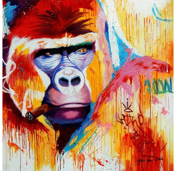 Allernieuwste.nl Canvas Schilderij Gorilla Aap Grafitti Pop Art - 50 x 50 cm