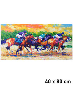 Allernieuwste.nl Canvas Schilderij Paardensport Racing - 40 x 80 cm