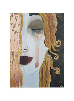 Allernieuwste.nl Canvas Schilderij Gustav Klimt: Gouden Tranen - 50 x 65 cm