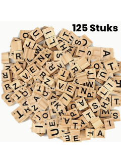 Allernieuwste.nl 125 STUKS Houten Scrabble Letters met Letterwaarde