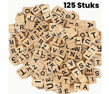 Allernieuwste.nl 125 STUKS Houten Scrabble Letters met Letterwaarde