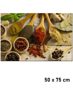 Allernieuwste.nl Canvas Schilderij Keuken Kruiden en Specerijen - 50 x 75 cm