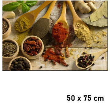 Allernieuwste.nl Canvas Schilderij Keuken Kruiden en Specerijen - 50 x 75 cm