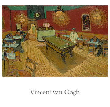 Allernieuwste.nl Canvas Schilderij Vincent Van Gogh - Het Nachtcafé - 60 x 80 cm