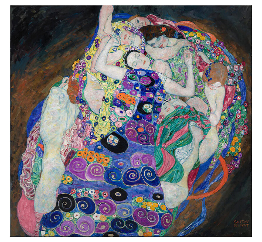 Canvas Schilderij * Gustav Klimt: De Maagd * - Kunst aan je Muur - Modern Symbolisch - Kleur - 70 x 70 cm