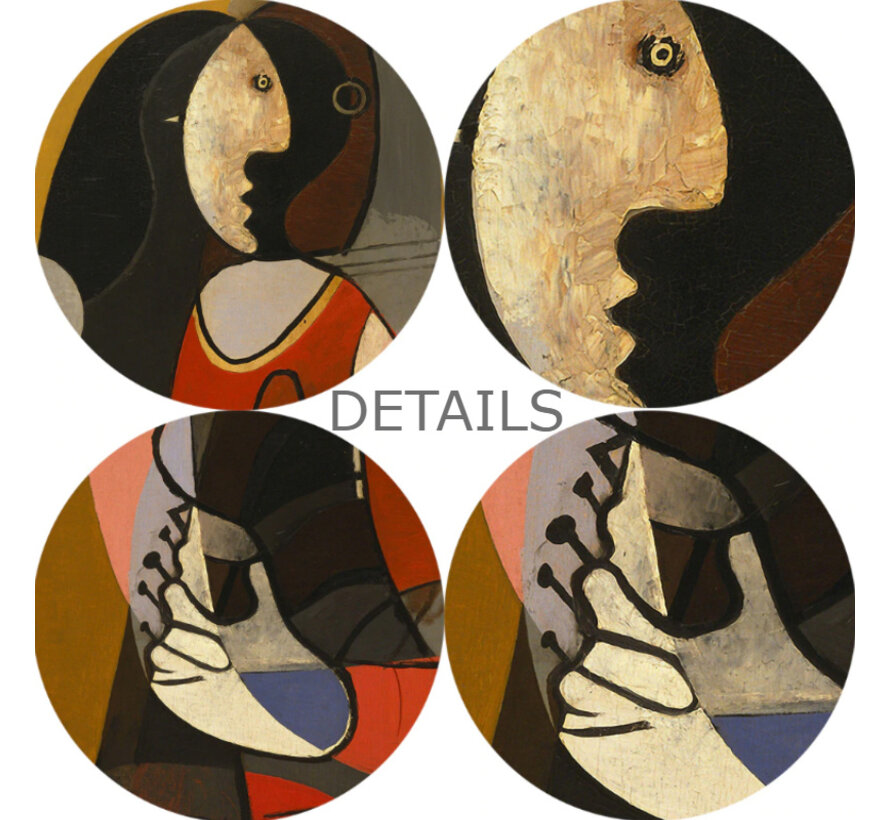Canvas Schilderij * Picasso FEMME ASSISE 1 - Seated Woman (1927) * - Kunst aan je Muur - Surrealistisch Abstract - kleur -60 x 90 cm
