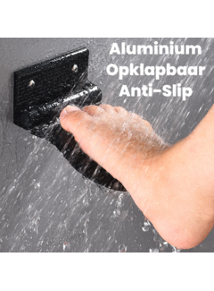 Allernieuwste.nl Badkamer Voetsteun - Aluminium Anti-Slip - 15 cm - ZWART