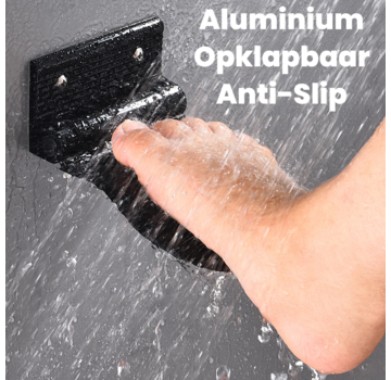 Allernieuwste.nl Badkamer Voetsteun - Aluminium Anti-Slip - 15 cm - ZWART