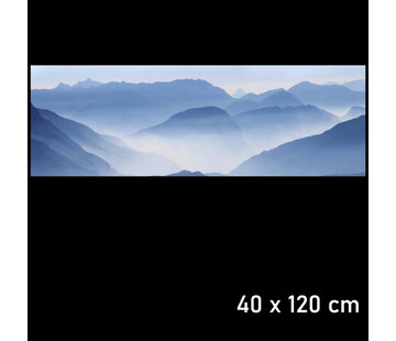 Allernieuwste.nl Canvas Schilderij Mistig Berg Landschap- 40 x 120 cm