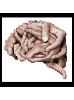 Allernieuwste.nl Canvas Schilderij Hersens van Vingers - kleur -60 x 60 cm