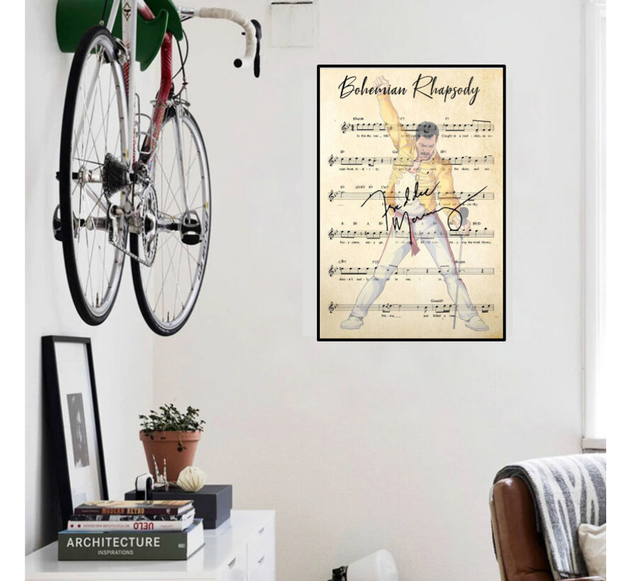 Allernieuwste.nl® Canvas Schilderij Bohemian Rhapsody Queen - Moderne Kunst aan je Muur - Kleur - 45 x 60 cm