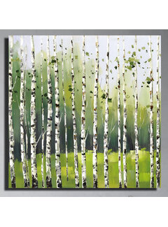 Allernieuwste.nl Canvas Schilderij Berkenbomen Berkenbos - 60 x 60 cm