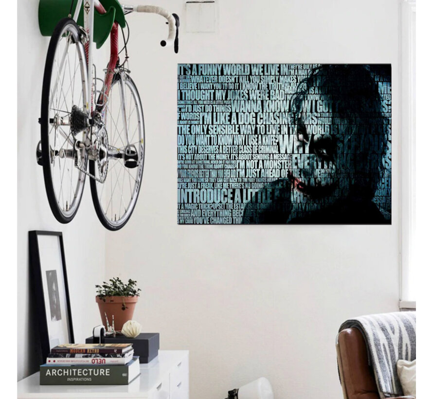Allernieuwste.nl® Canvas Schilderij De Joker 2019 - Kunst aan je Muur - Realistisch / Film - Kleur - 50 x 75 cm