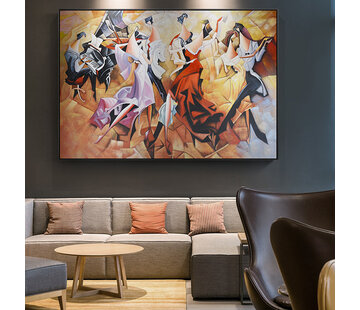 Allernieuwste.nl Canvas Schilderij Abstracte Sexy Carnaval Party - 50 x 70 cm
