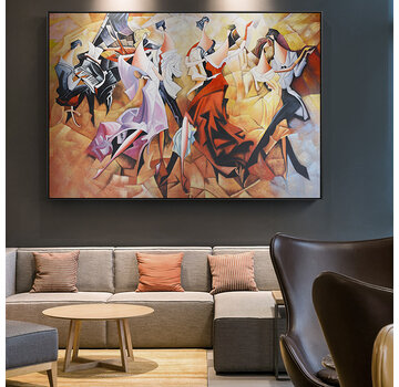 Allernieuwste.nl Canvas Schilderij Abstracte Sexy Carnaval Party - 50 x 70 cm