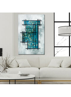 Allernieuwste.nl Canvas Schilderij Vincent Van Gogh: Bloeiende Amandel Modern - 50 x 100 cm