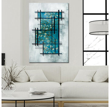 Allernieuwste.nl Canvas Schilderij Vincent Van Gogh: Bloeiende Amandel Modern - 50 x 100 cm