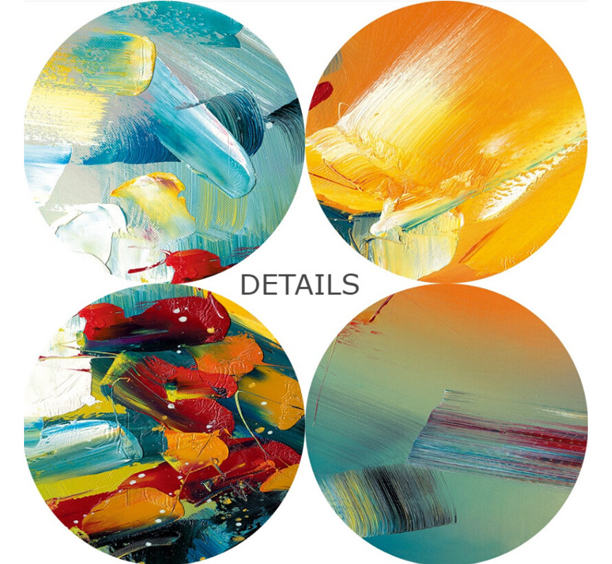 Allernieuwste.nl® Canvas Schilderij KLEUR EXPLOSIE A - Kunst aan je Muur - Groot XL Schilderij - Modern - Kleur - 50 x 150 cm