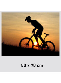 Allernieuwste.nl Canvas Schilderij Offroad Mountainbike Fietsen - 50 x 70 cm