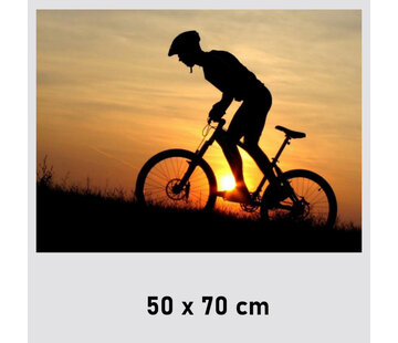 Allernieuwste.nl Canvas Schilderij Offroad Mountainbike Fietsen - 50 x 70 cm