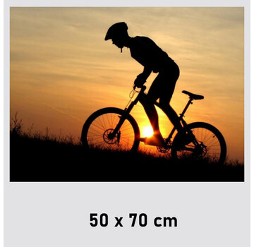 Allernieuwste.nl Canvas Schilderij Offroad Mountainbike Fietsen - 50 x 70 cm