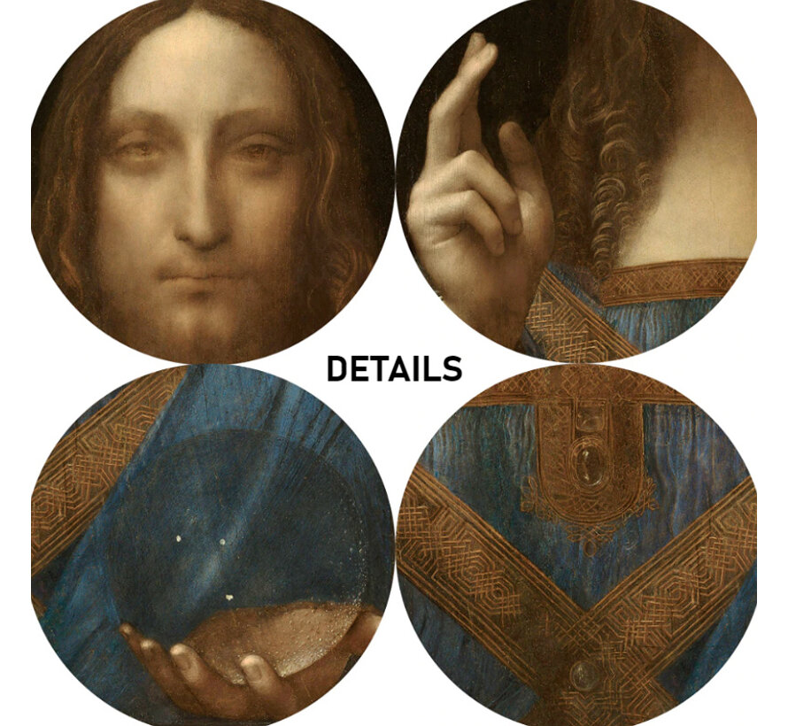 Allernieuwste.nl® Canvas Schilderij Leonardo Da Vinci Salvator Mundi - Duurste schilderij ooit - Kleur - 50 x 75 cm