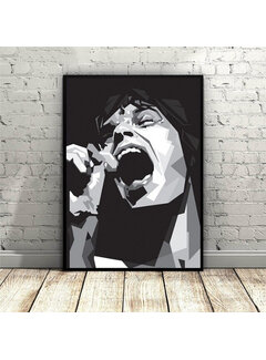 Allernieuwste.nl Canvas Schilderij Mick Jagger Rolling Stones Art- 50 x 75 cm