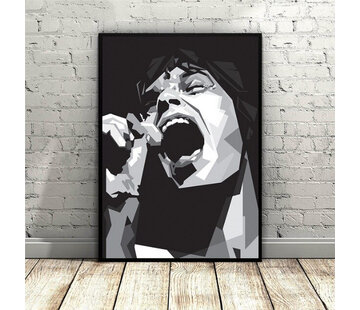 Allernieuwste.nl Canvas Schilderij Mick Jagger Rolling Stones Art- 50 x 75 cm