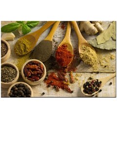 Allernieuwste.nl Canvas Schilderij Keuken Kruiden en Specerijen - 50 x 70 cm