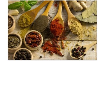Allernieuwste.nl Canvas Schilderij Keuken Kruiden en Specerijen - 50 x 70 cm
