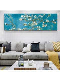 Allernieuwste.nl Canvas Schilderij Vincent Van Gogh: Almond Blossom - 50 x 150 cm