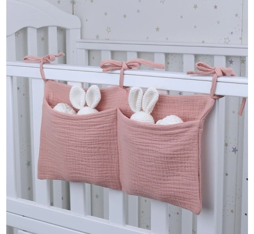 Allernieuwste.nl® Baby Bed Baby Box Opbergzak - Opbergzak met Touw - Storage Bag - Roze - 38 x 18 cm
