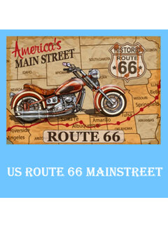 Allernieuwste.nl Canvas Schilderij ROUTE 66 - 50 x 70 cm