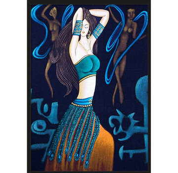 Allernieuwste.nl Canvas Schilderij Mooie Oosterse Dame -1 - 40 x 60 cm