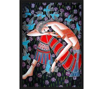 Allernieuwste.nl Canvas Schilderij Mooie Oosterse Dame -2 - 40 x 60 cm