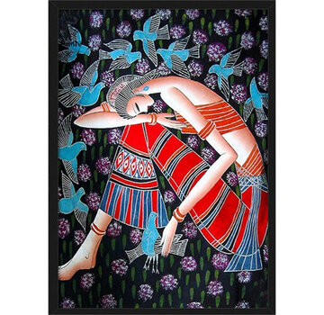 Allernieuwste.nl Canvas Schilderij Mooie Oosterse Dame -2 - 40 x 60 cm
