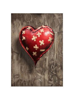 Allernieuwste.nl Canvas Schilderij Banksy BROKEN HEART - 50 x 70 cm