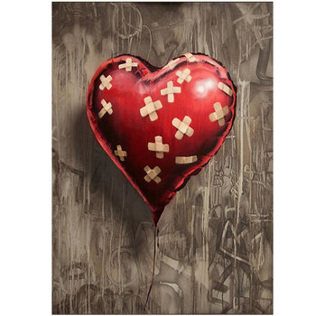 Allernieuwste.nl Canvas Schilderij Banksy BROKEN HEART - 50 x 70 cm