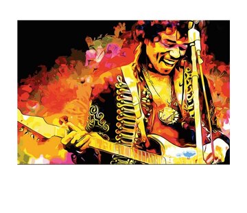 Allernieuwste.nl Canvas Schilderij Jimi Hendrix PopArt Gitarist - 50 x 70 cm